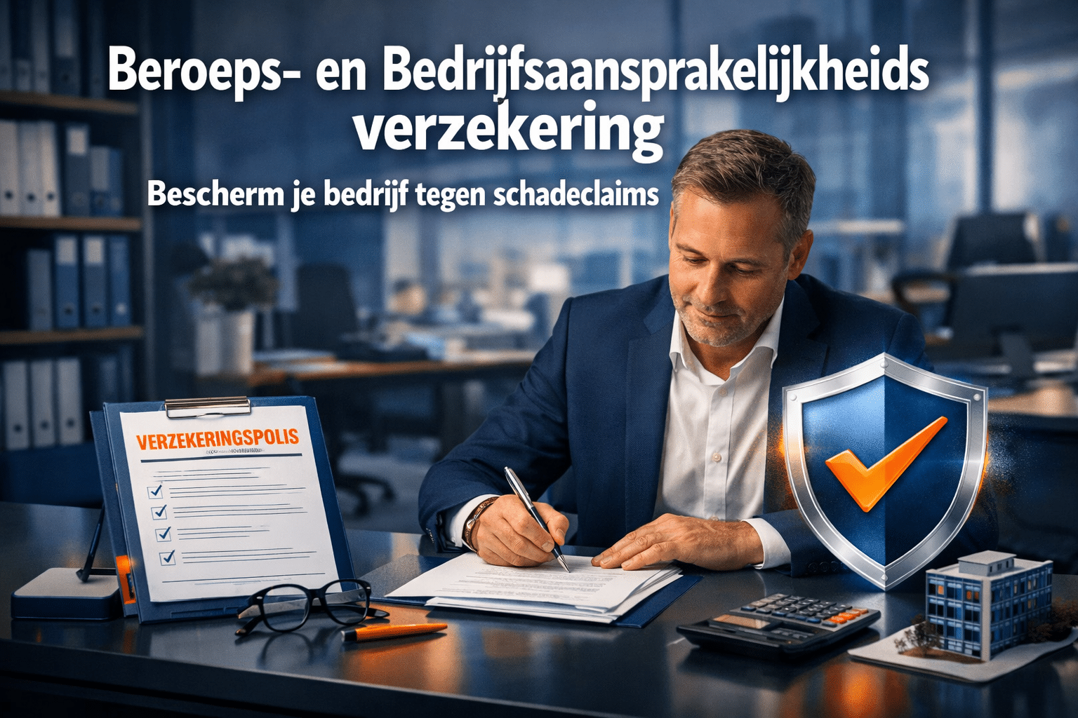 Professioneel landschap formaat () hero afbeelding met vetgedrukte tekstoverlay 'Beroeps- en