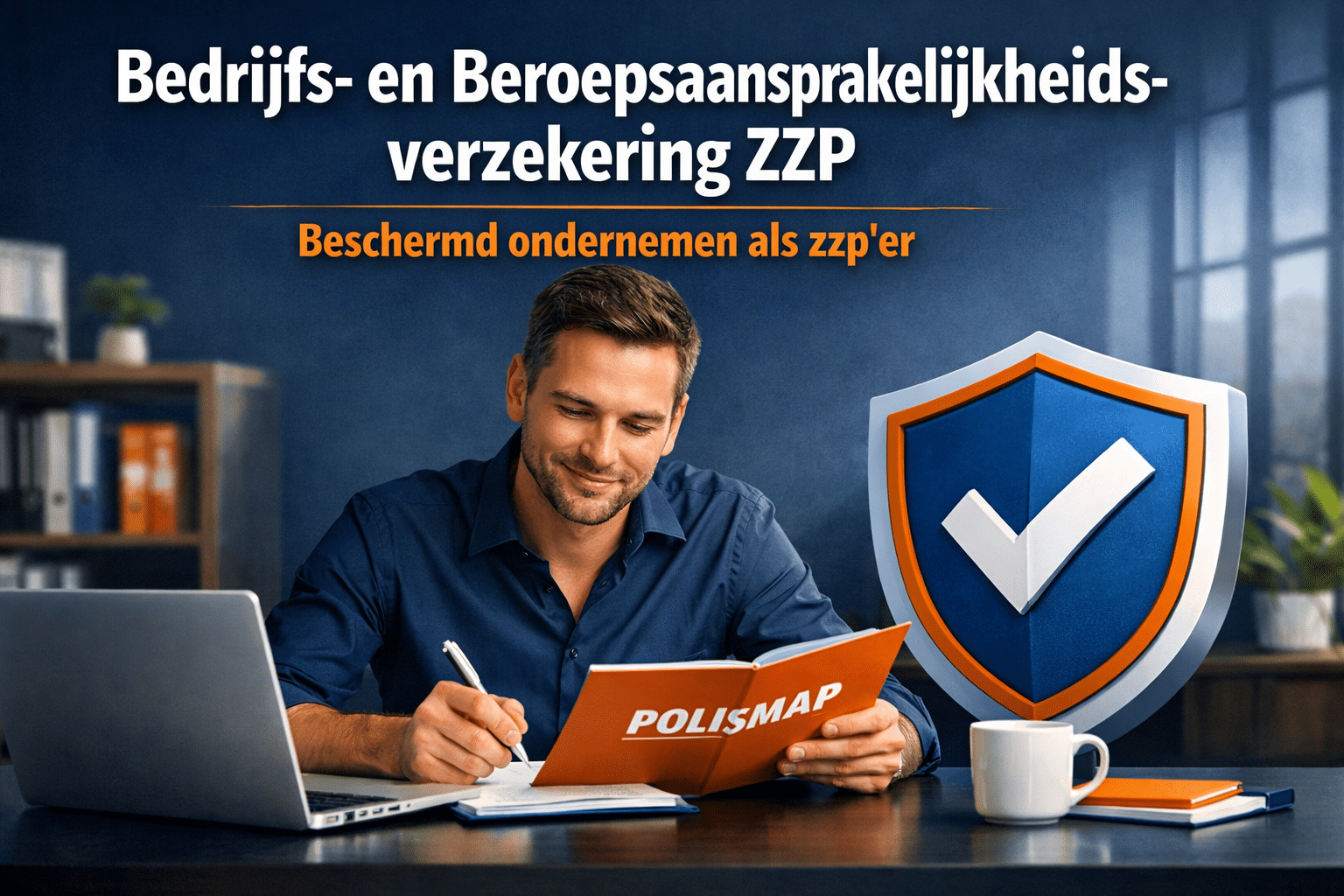 Professioneel landschapsformaat () hero-afbeelding met vetgedrukte tekstoverlay 'Bedrijfs- en